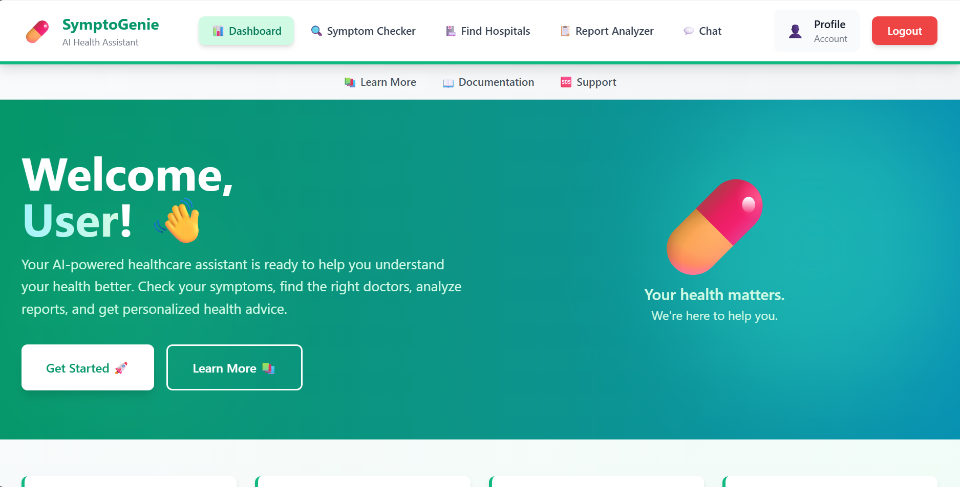 SymptoGenie Screenshot